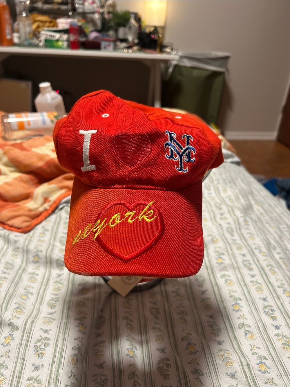 Vintage Red 'I Love New York' Embroidered Baseball Cap
